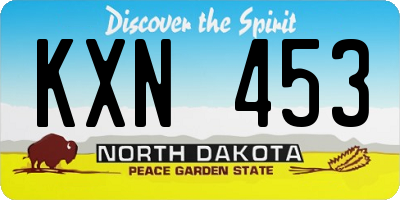 ND license plate KXN453