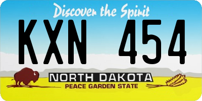 ND license plate KXN454