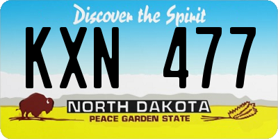 ND license plate KXN477