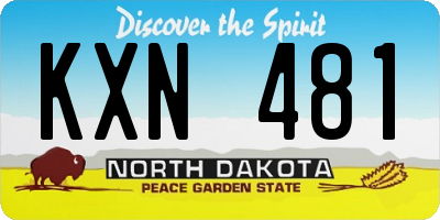 ND license plate KXN481