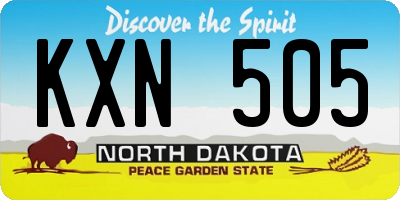 ND license plate KXN505