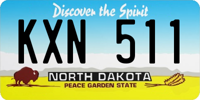 ND license plate KXN511