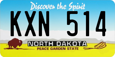 ND license plate KXN514