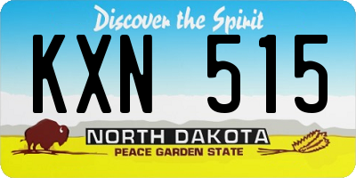 ND license plate KXN515