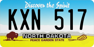 ND license plate KXN517