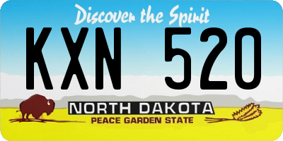 ND license plate KXN520