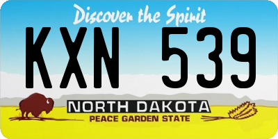 ND license plate KXN539