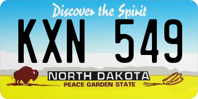 ND license plate KXN549