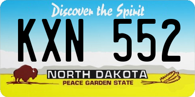 ND license plate KXN552