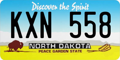 ND license plate KXN558
