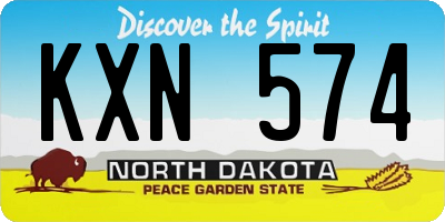 ND license plate KXN574