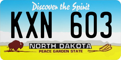 ND license plate KXN603