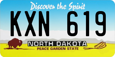 ND license plate KXN619