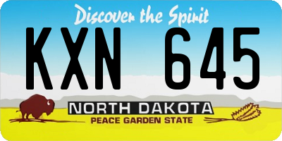 ND license plate KXN645