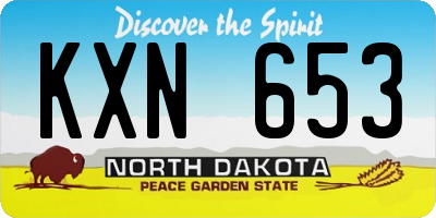 ND license plate KXN653