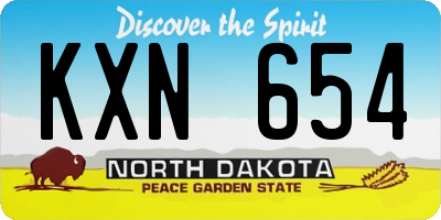 ND license plate KXN654
