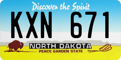 ND license plate KXN671
