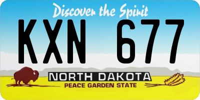ND license plate KXN677