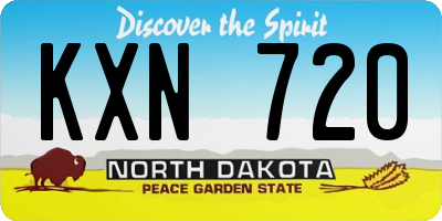 ND license plate KXN720