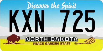 ND license plate KXN725