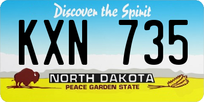 ND license plate KXN735