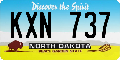 ND license plate KXN737