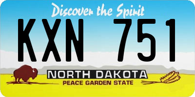 ND license plate KXN751