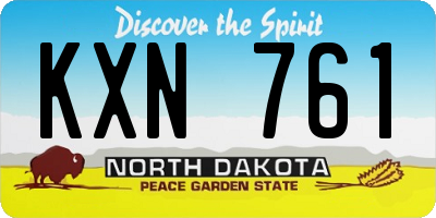 ND license plate KXN761