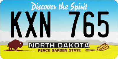 ND license plate KXN765