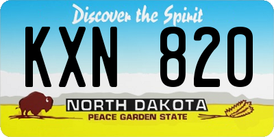ND license plate KXN820