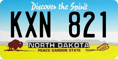 ND license plate KXN821