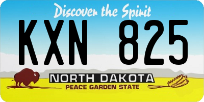 ND license plate KXN825