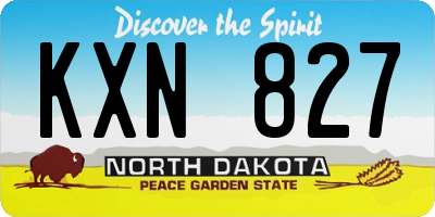 ND license plate KXN827