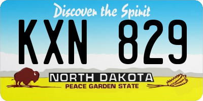 ND license plate KXN829