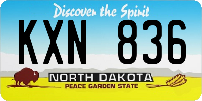 ND license plate KXN836