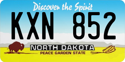 ND license plate KXN852