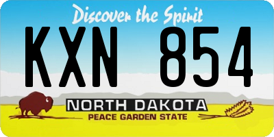 ND license plate KXN854