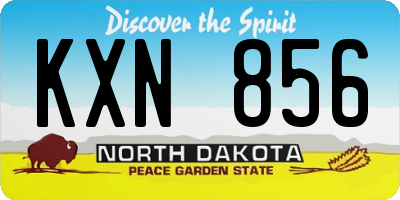 ND license plate KXN856