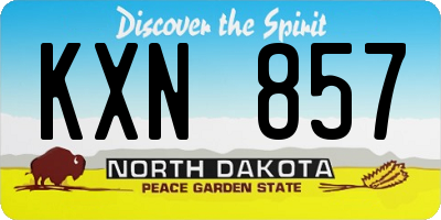 ND license plate KXN857
