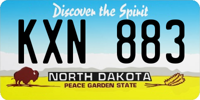 ND license plate KXN883