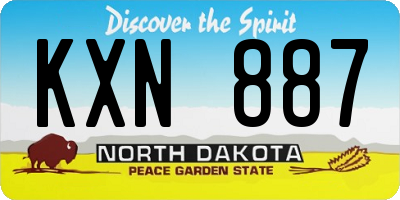 ND license plate KXN887