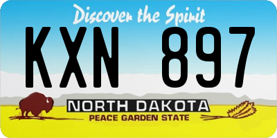 ND license plate KXN897