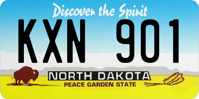 ND license plate KXN901