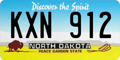 ND license plate KXN912