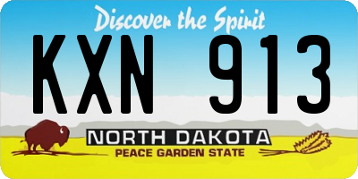 ND license plate KXN913