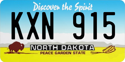 ND license plate KXN915