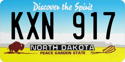 ND license plate KXN917