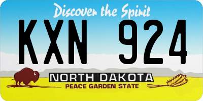 ND license plate KXN924