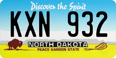 ND license plate KXN932