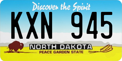ND license plate KXN945